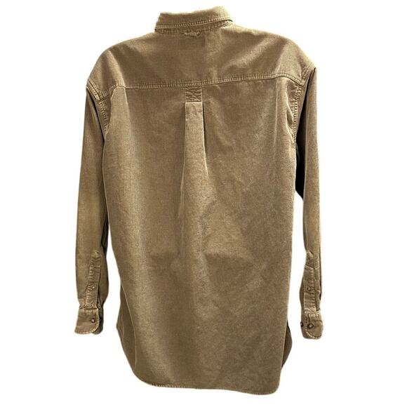 Timberland Olive Green Corduroy Long Sleeve Button Down Shirt Size L - Picture 2 of 8